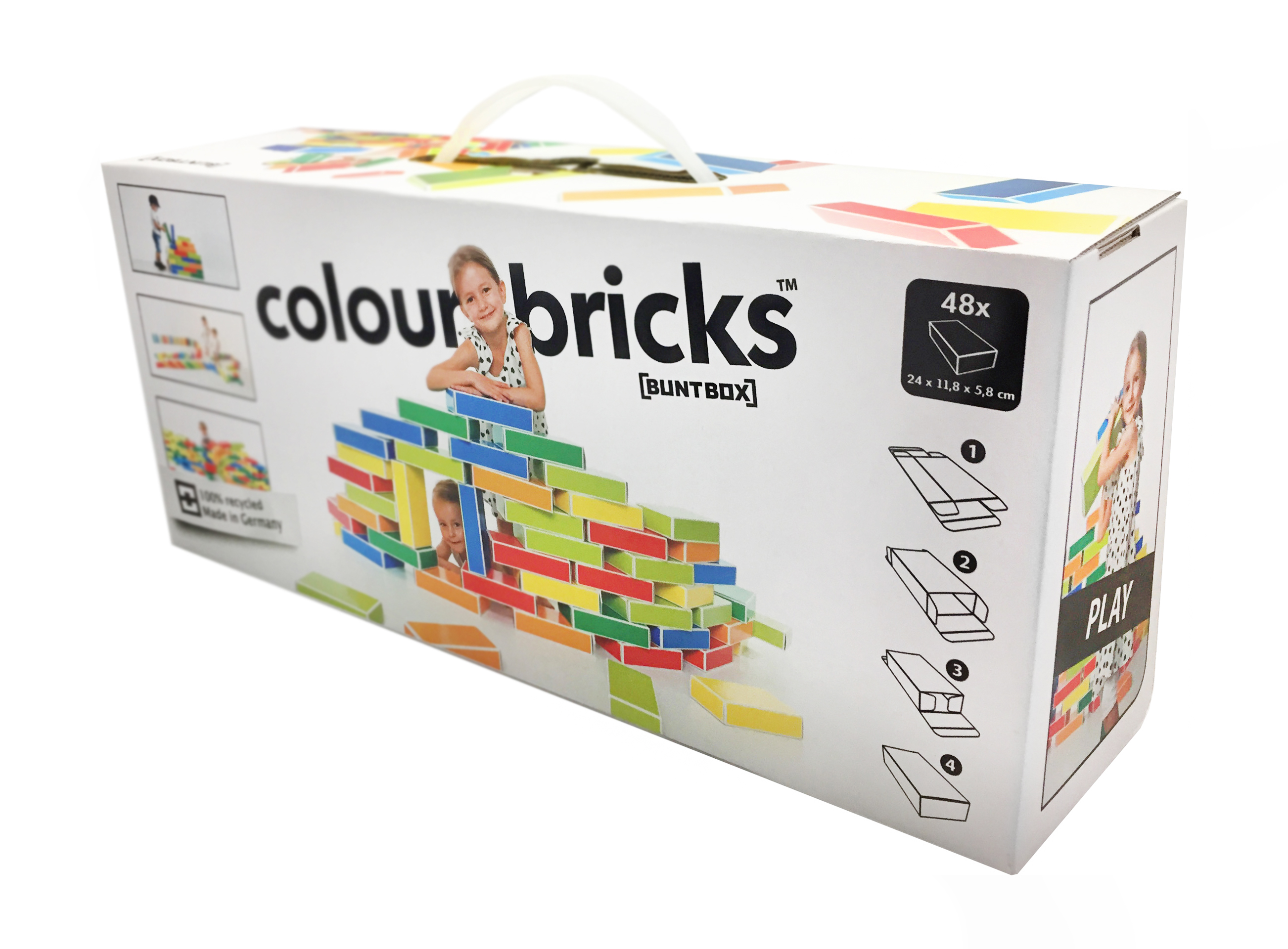 Buntbox Colour Bricks Briques en carton (48 pièces)