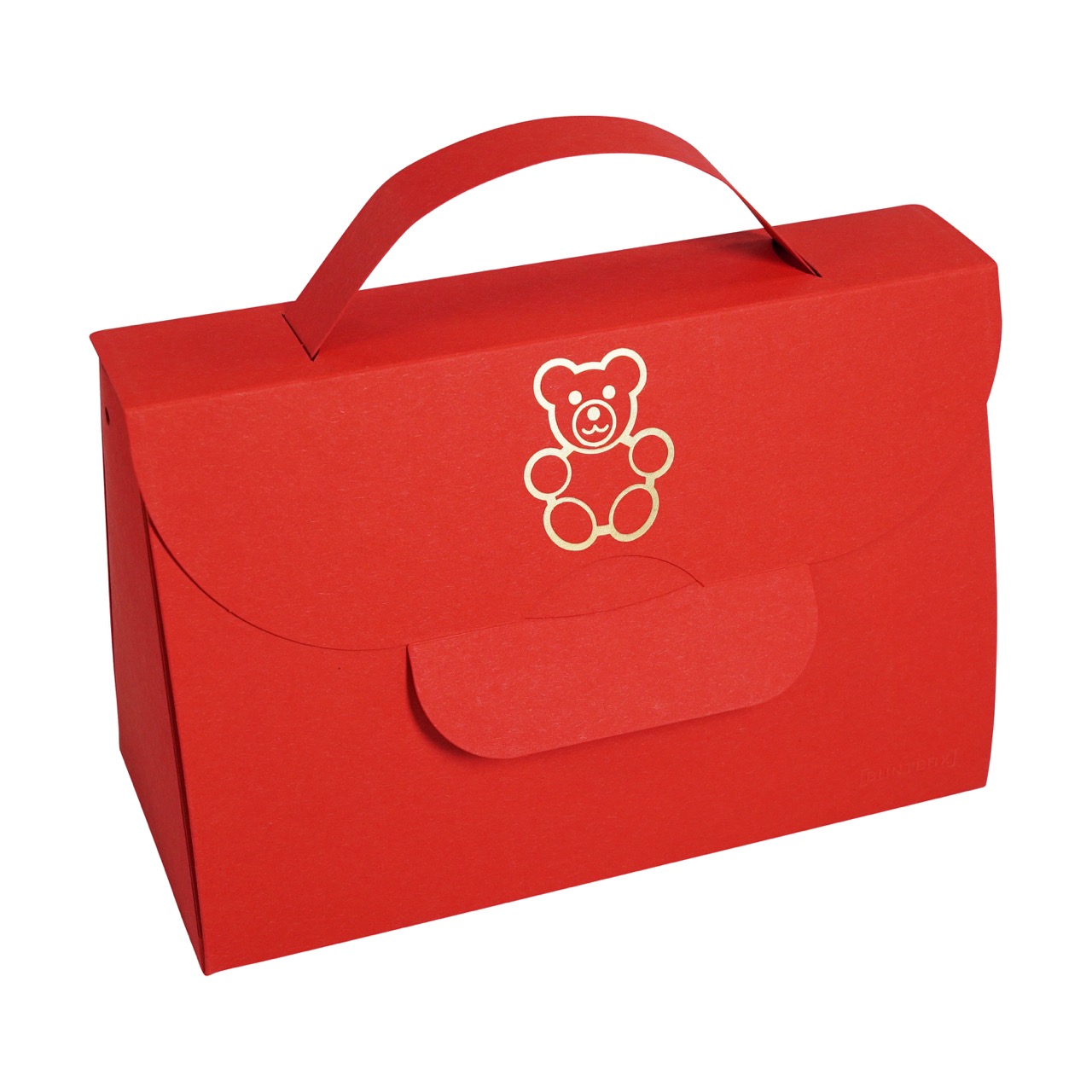 Buntbox Handbag XL Goldener Teddy in Rubin