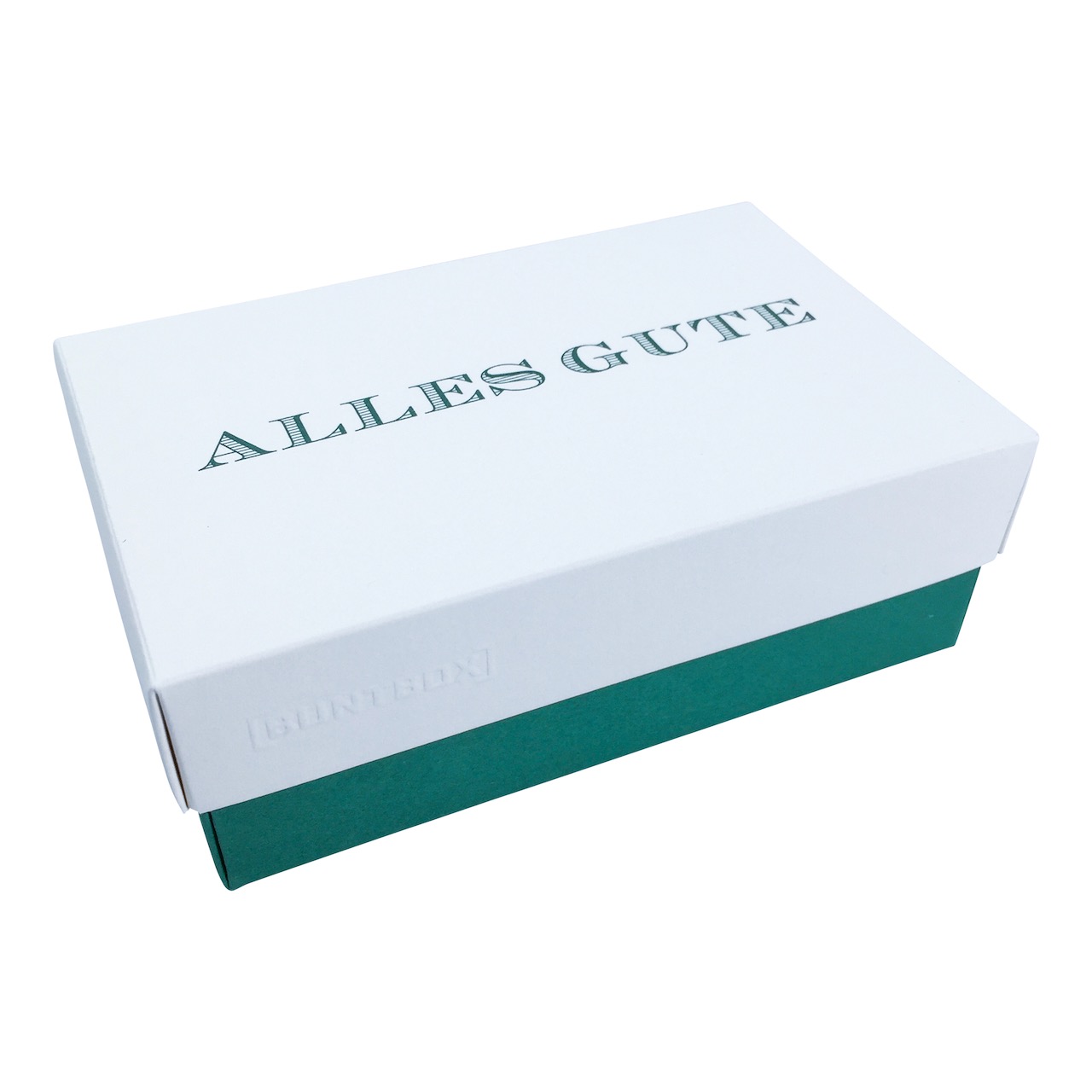 Buntbox XL Fine Paper Alles Gute in Champagner-Emerald