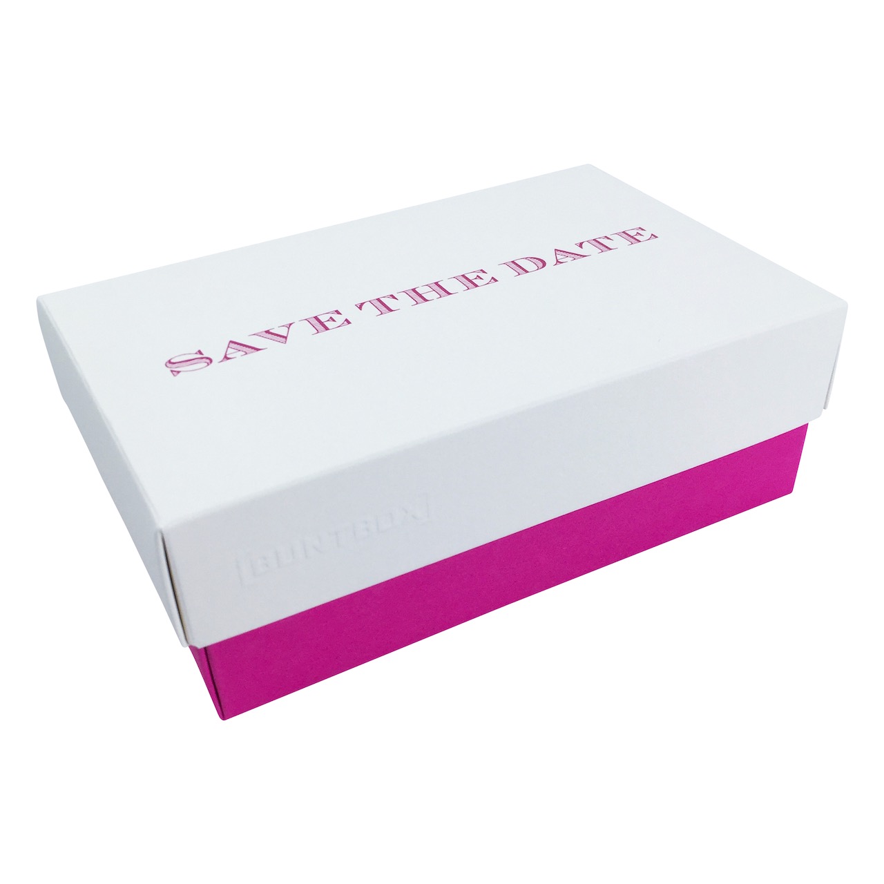 Buntbox L Fine Paper Save the Date in Champagner-Magenta