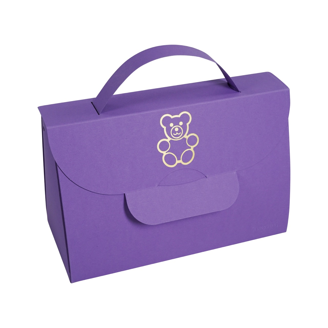 Buntbox Handbag XL Goldener Teddy in Lavendel