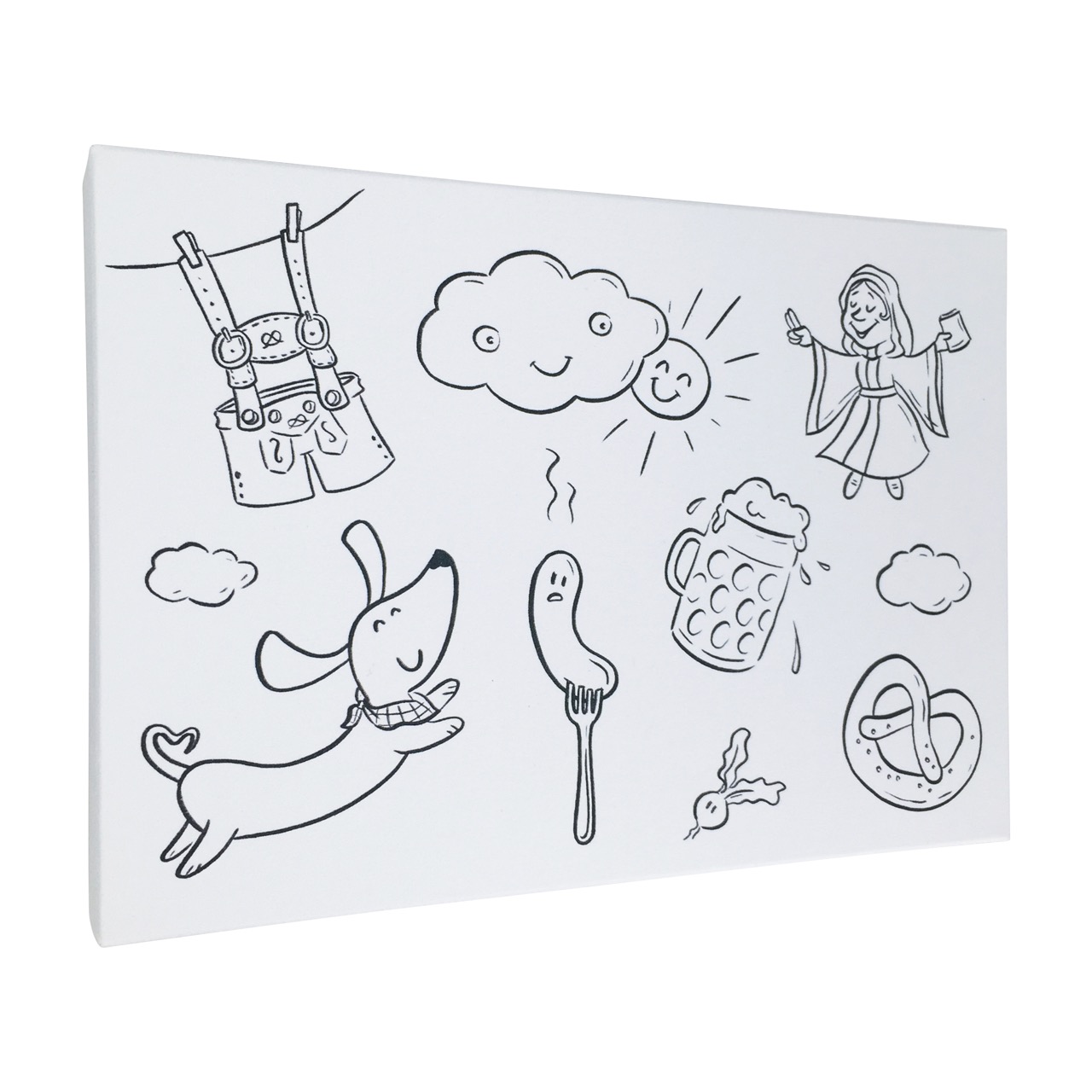 Buntbox Frame M cardboard canvas (21 cm x 14.8 cm) with Munich Sky for colouring