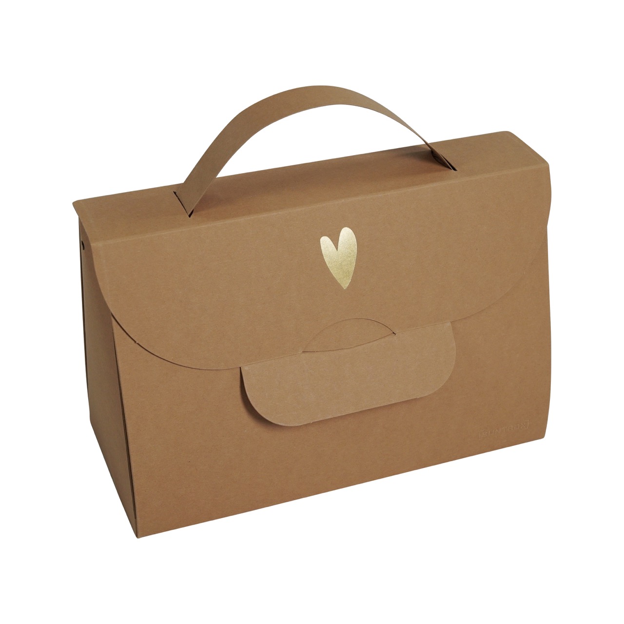 Buntbox Handbag XL Goldenes Herz in Tabak